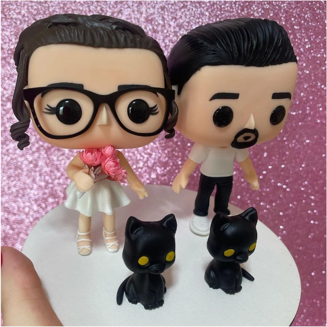 Noivinho topo de bolo Funko Pop personalizado — casal 7