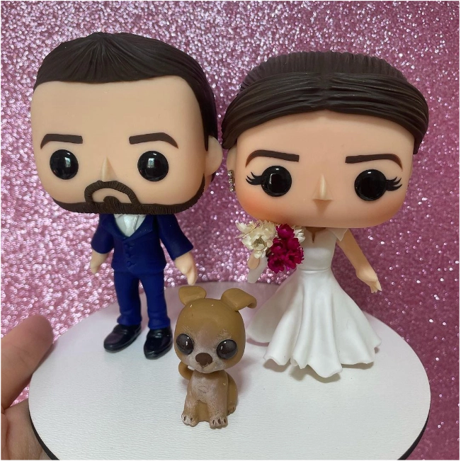 Noivinho topo de bolo Funko Pop personalizado — casal 8